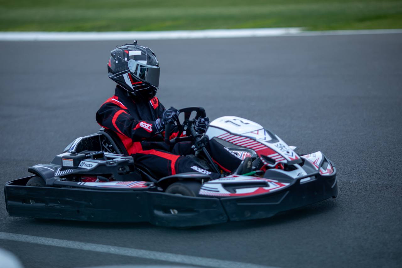 Kseniia racing on track in another moment